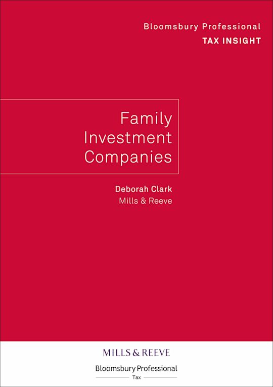 Bloomsbury Professional Tax Insight - Family Investment Companies cover