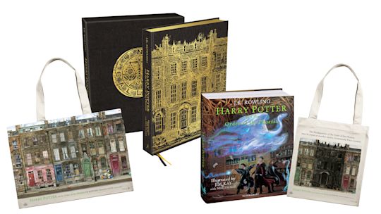 HARRY POTTER AND THE ORDER OF THE PHOENIX ILLUSTRATED EDITION, DELUXE ILLUSTRATED EDITION, TOTE BAG AND DOUBLE-SIDED SHOPPER BAG cover