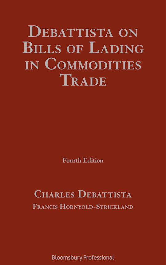 Debattista on Bills of Lading in Commodities Trade cover
