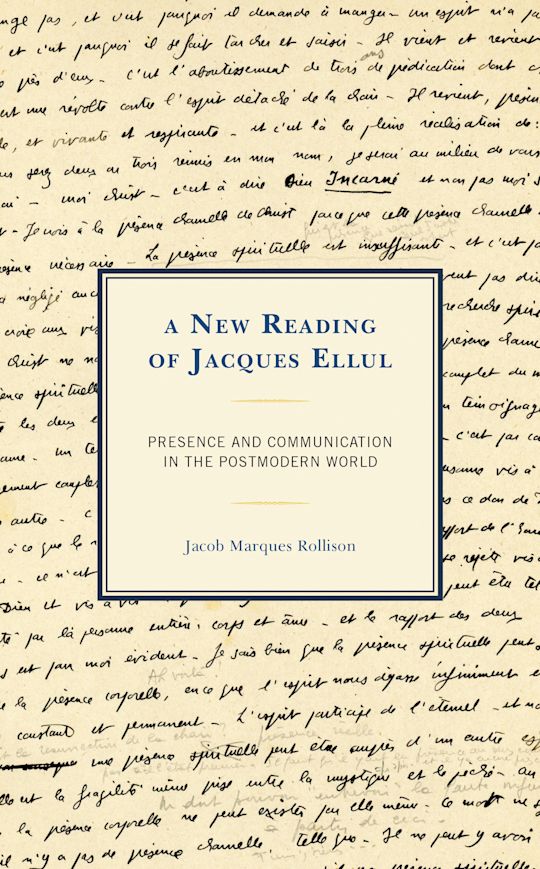 A New Reading of Jacques Ellul cover