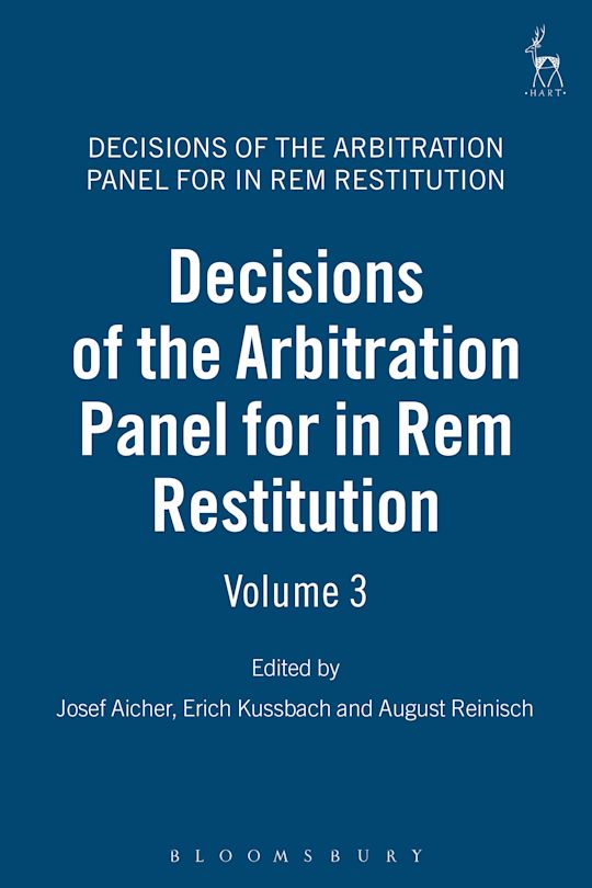Decisions of the Arbitration Panel for In Rem Restitution, Volume 3 cover