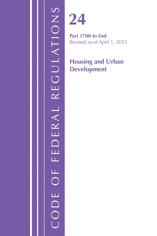 Code of Federal Regulations, Title 24 Housing and Urban Development Part 1700 to End, Revised as of April 1, 2025 cover