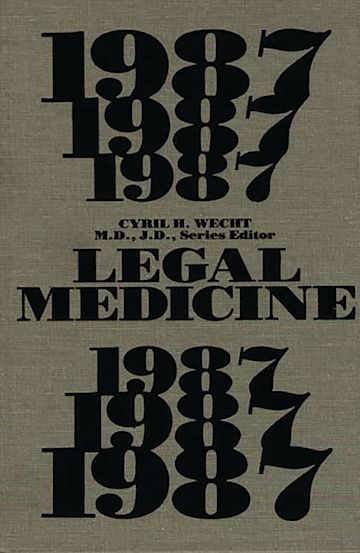 Legal Medicine 1987 cover