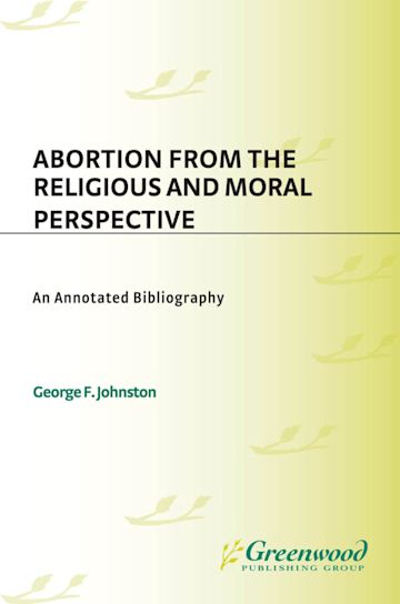Abortion from the Religious and Moral Perspective: cover
