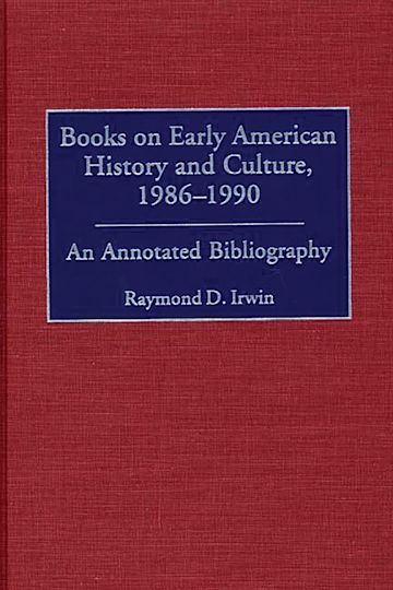 Books on Early American History and Culture, 1986-1990 cover