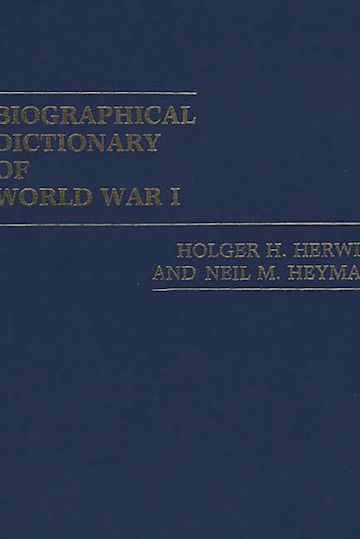 Biographical Dictionary of World War I cover