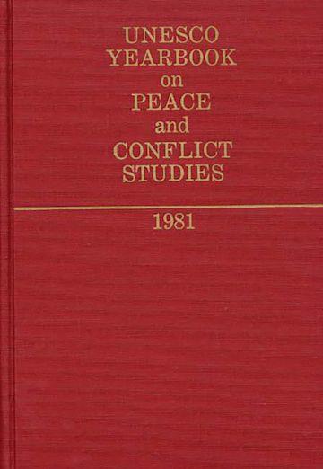 Unesco Yearbook on Peace and Conflict Studies 1981. cover