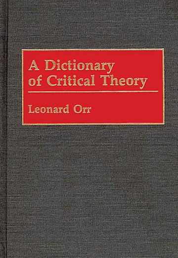 A Dictionary of Critical Theory cover