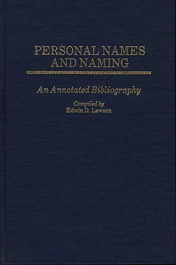 Personal Names and Naming cover