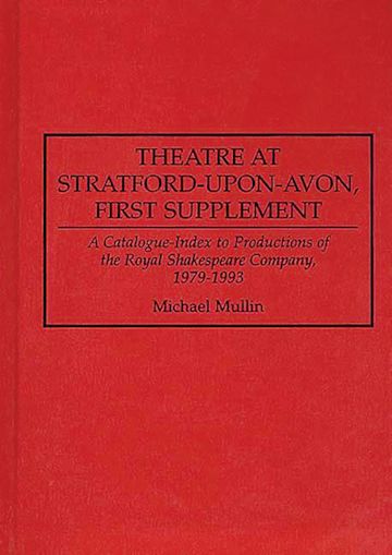 Theatre at Stratford-upon-Avon, First Supplement cover