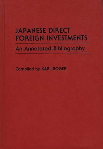 Japanese Direct Foreign Investments cover