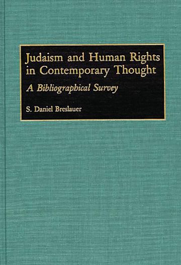 Judaism and Human Rights in Contemporary Thought cover