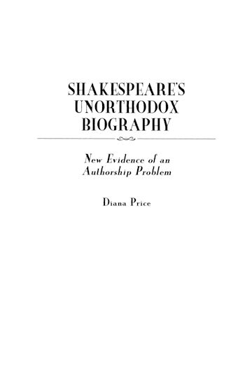 Shakespeare's Unorthodox Biography cover