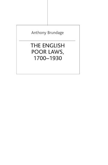 The English Poor Laws 1700-1930 cover