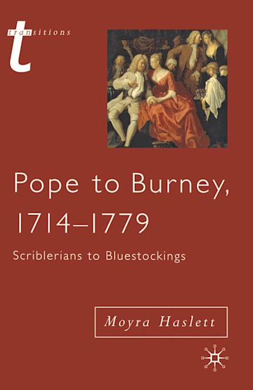 Pope to Burney, 1714-1779 cover