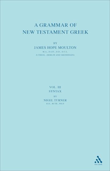 A Grammar of New Testament Greek, vol 3 cover