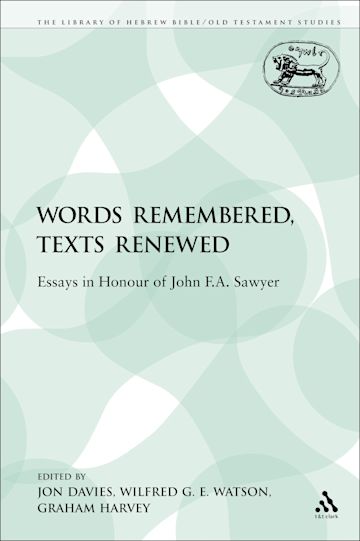 Words Remembered, Texts Renewed cover