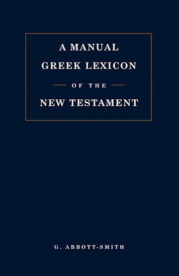 Manual Greek Lexicon of the New Testament cover