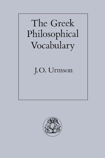 The Greek Philosophical Vocabulary cover