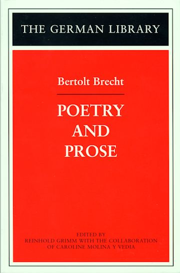 Poetry and Prose: Bertolt Brecht cover