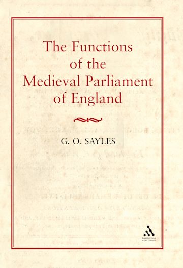 Functions of the Medieval Parliament of England cover