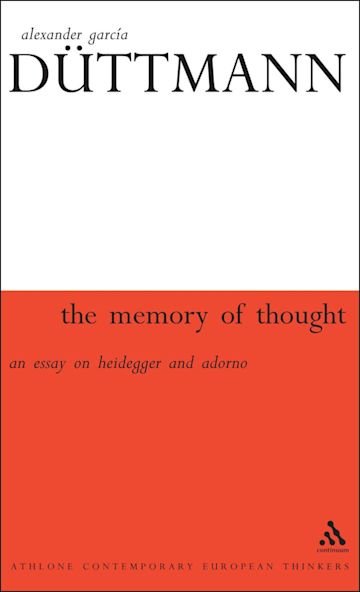 The Memory of Thought cover