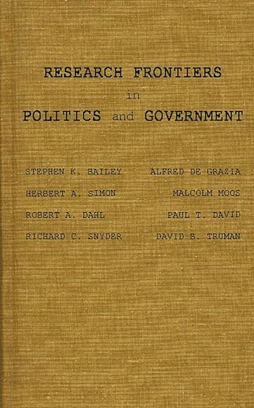 Research Frontiers in Politics and Government: : Praeger