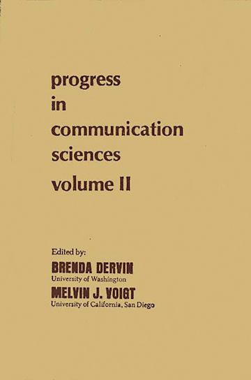 Progress in Communication Sciences, Volume 2 cover