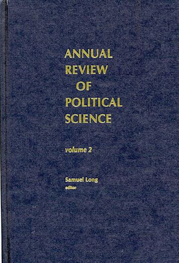 Annual Review of Political Science, Volume 2 cover