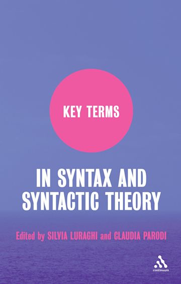 Key Terms in Syntax and Syntactic Theory cover