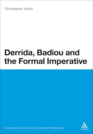 Derrida, Badiou and the Formal Imperative cover