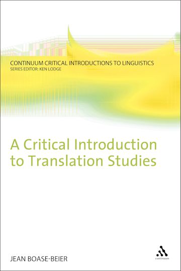 A Critical Introduction to Translation Studies cover