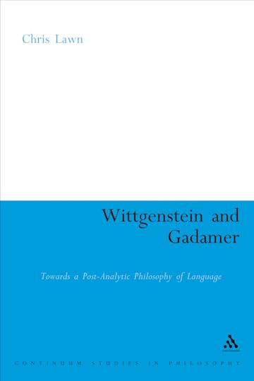 Wittgenstein and Gadamer cover