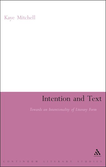 Intention and Text cover