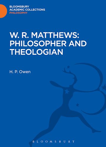 W. R. Matthews: Philosopher and Theologian cover