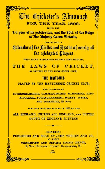 Wisden Cricketers' Almanack 1866 cover