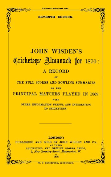 Wisden Cricketers' Almanack 1870 cover