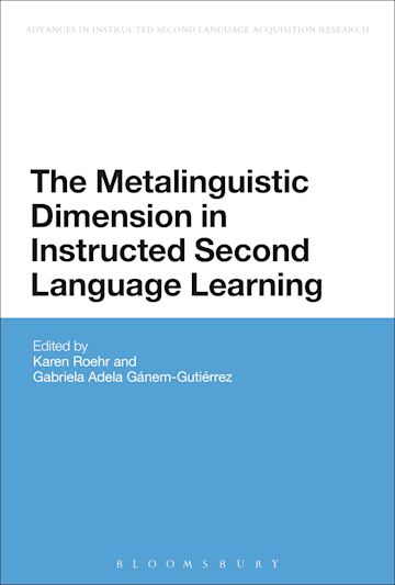 The Metalinguistic Dimension in Instructed Second Language Learning cover