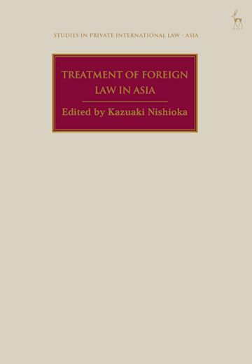 Treatment of Foreign Law in Asia cover