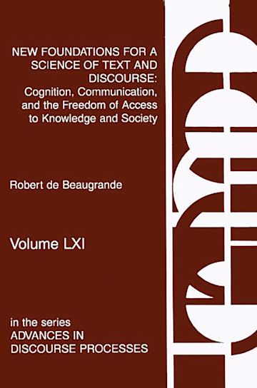 New Foundations for a Science of Text and Discourse cover