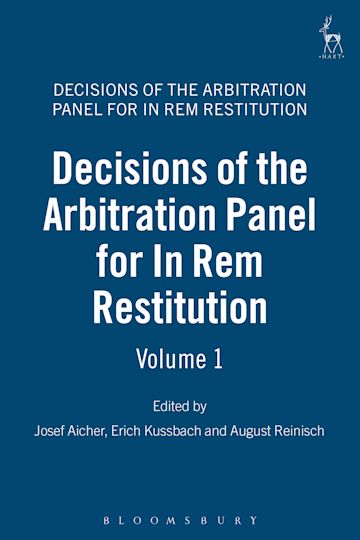 Decisions of the Arbitration Panel for In Rem Restitution, Volume 1 cover