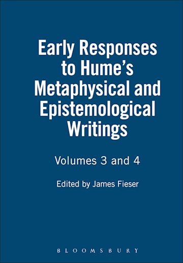 Early Responses to Hume's Metaphysical and Epistemological Writings cover