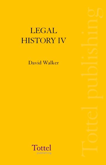 Legal History of Scotland Volume IV cover