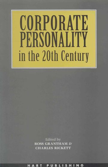 Corporate Personality in the 20th Century cover