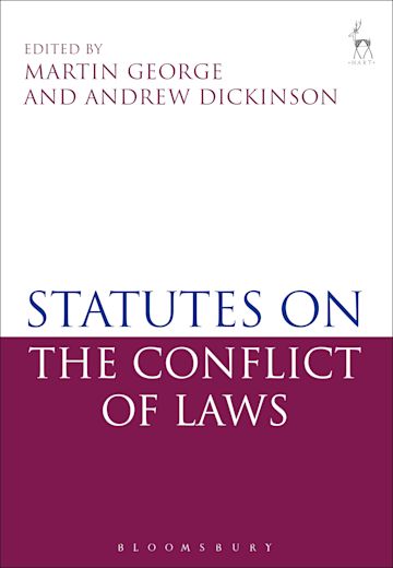 Statutes on the Conflict of Laws cover