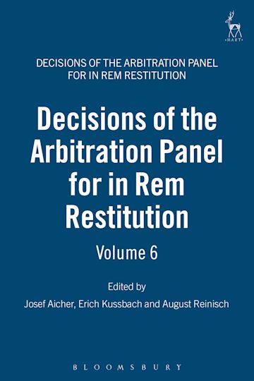 Decisions of the Arbitration Panel for In Rem Restitution, Volume 6 cover