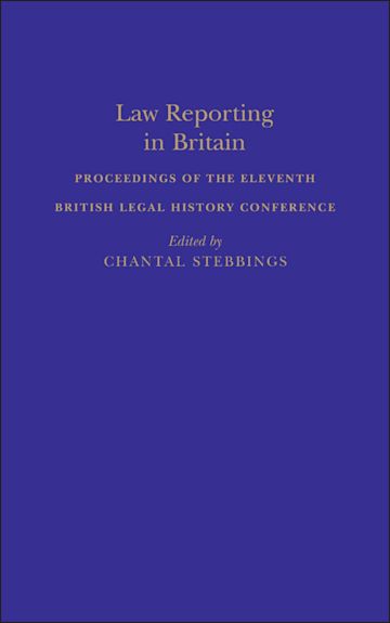 Law Reporting in Britain cover