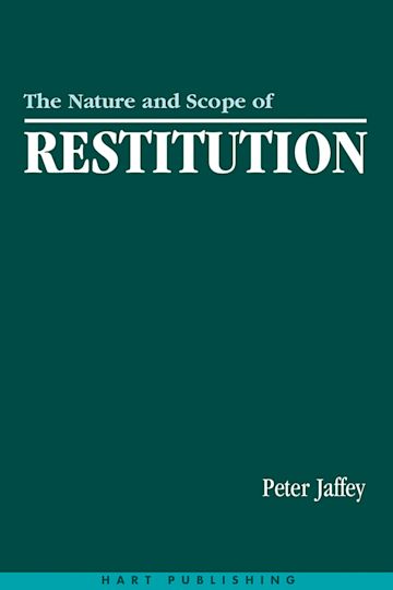 The Nature and Scope of Restitution cover