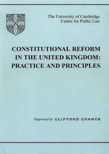 Constitutional Reform in the United Kingdom cover
