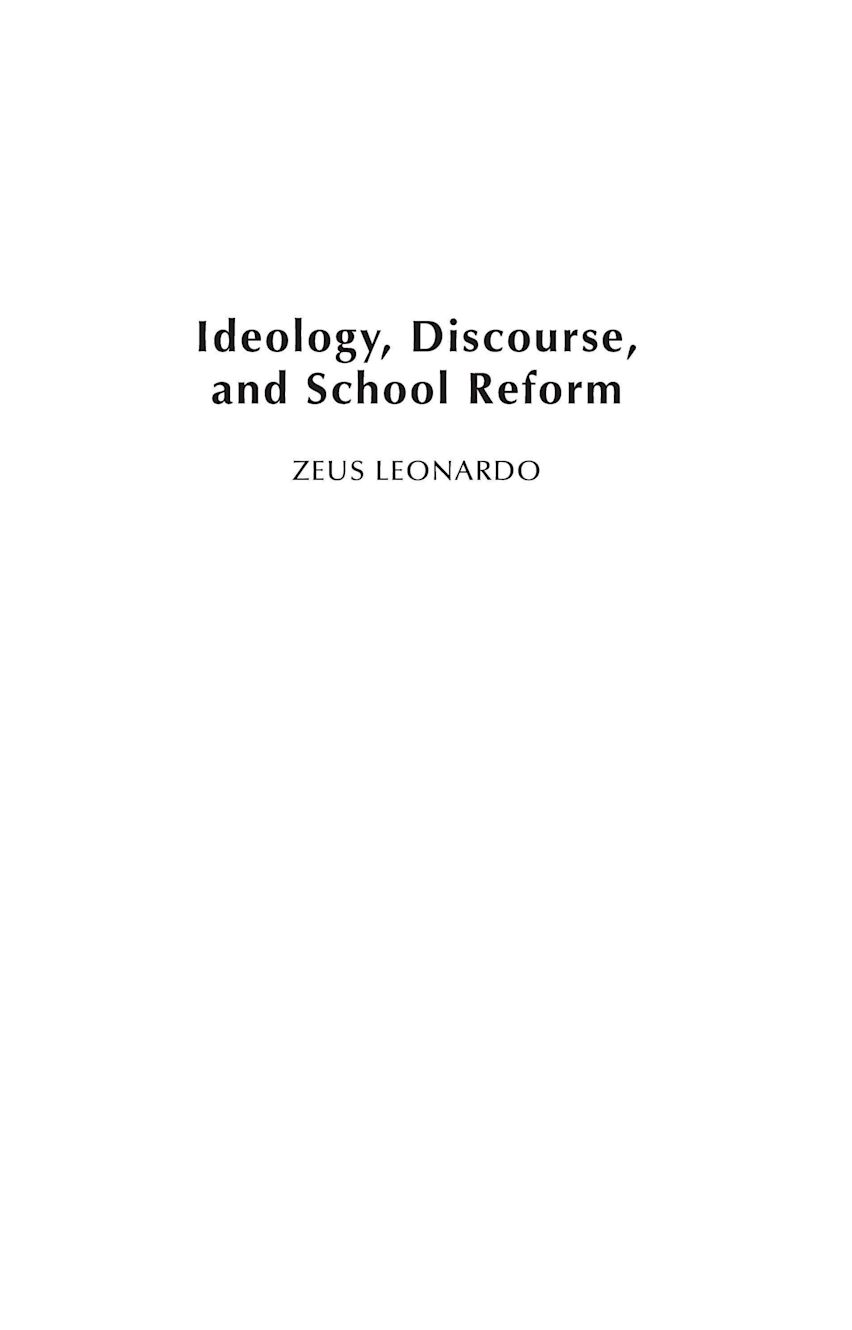 Ideology, Discourse, and School Reform cover